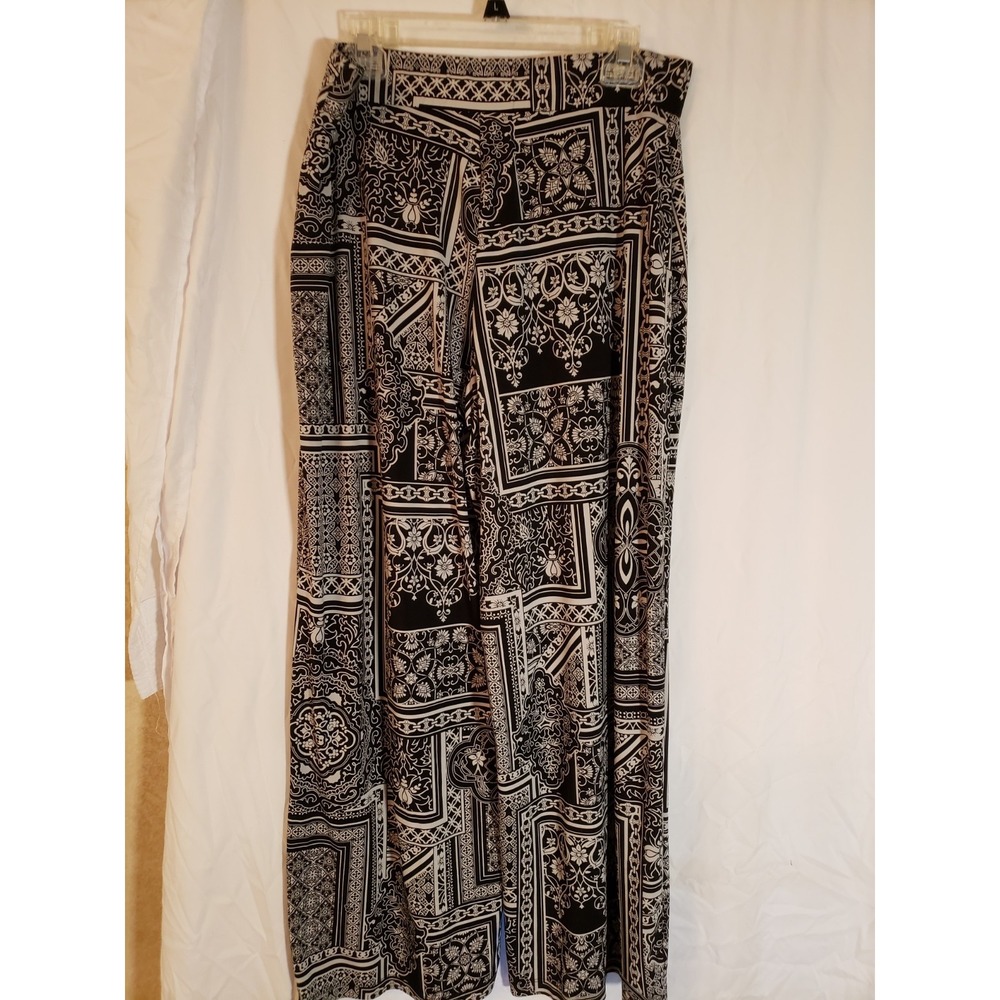Women's JM Collection Black And White Floral Pants Size XL